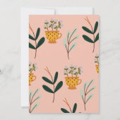 Invitation Fleurs modernes Fête des mariées Tea Party (Dos)