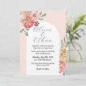 Invitation Fleurs modernes mariages Aquarelles (Debout devant)