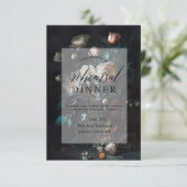 Invitation Fleurs Moody foncé Dîner de répétition Noir (Debout devant)