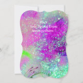 INVITATION FLEURS MORTES BLANCHES EN ROSE, PARKLES D'OR (Dos)