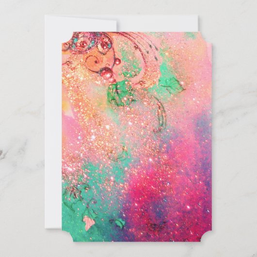 INVITATION FLEURS MORTES BLANCHES EN ROSE, PARKLES D'OR (Dos)