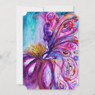 INVITATION FLEURS MORTES BLANCHES EN ROSE, PARKLES D'OR