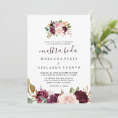 Invitation Fleurs Multicolores Élégantes Nuestra Boda (Debout devant)