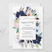 Invitation Fleurs nautiques| Groupe d'engagement Mariage (Devant)