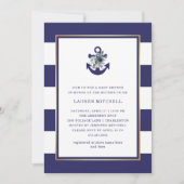 Invitation Fleurs nautiques | Navy Blue Floral Baby Brunch (Devant)