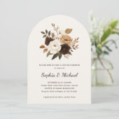 Invitation Fleurs neutres et brunes | Shower pour couples (Debout devant)