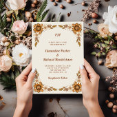 Invitation Fleurs neutres rétro | MARIAGE