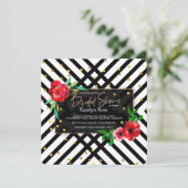 Invitation Fleurs Noir et Blanc (Debout devant)