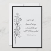 Invitation Fleurs noires dessinées à la main moderne Mariage  (Dos)