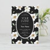 Invitation Fleurs noires et blanches (Debout devant)