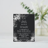Invitation Fleurs noires et blanches 4,25x5,25 (Debout devant)