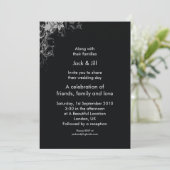 Invitation Fleurs noires et blanches 5x7 (Debout devant)