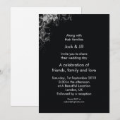 Invitation Fleurs noires et blanches 5x7 (Devant / Derrière)