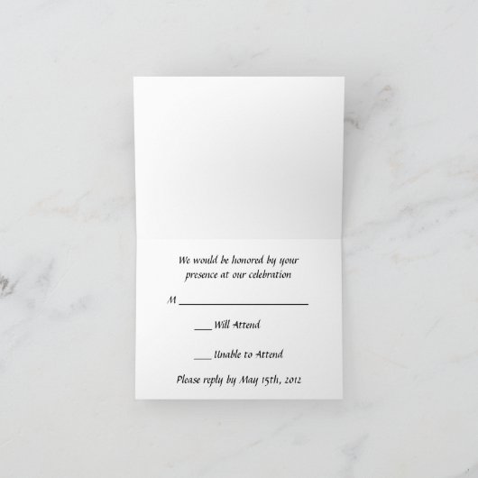 Invitation Fleurs noires et blanches RSVP (Intérieur)