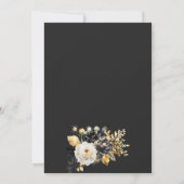 Invitation Fleurs noires et blanches sur fond or (Dos)