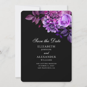 Invitation Fleurs noires et violettes. Enregistrement botaniq
