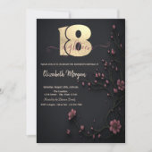 Invitation Fleurs noires gothique 18e anniversaire (Devant)