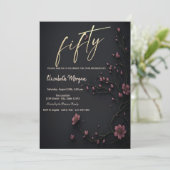 Invitation Fleurs noires gothique 50e anniversaire (Debout devant)