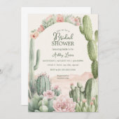Invitation Fleurs nuptiales Cactus Boho Cowgirl (Devant / Derrière)