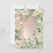 Invitation Fleurs nuptiales or Monnaie Rose or Blush (Dos)