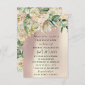 Invitation Fleurs nuptiales or Monnaie Rose or Blush (Devant / Derrière)