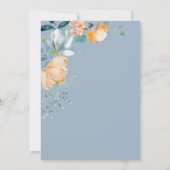 Invitation Fleurs Or Casquette de Diplômé Bleu Poussiéreux Re (Dos)