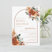 Invitation Fleurs orange brûlées Fête des mariées en herbe Pa (Debout devant)