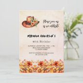 Invitation Fleurs orange d'anniversaire chute cowgirl luxe ca (Debout devant)