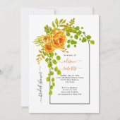 Invitation Fleurs orange et arc mariage douche nuptiale (Devant)