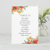 Invitation Fleurs orange. Mariage dans le jardin Plans de tab (Debout devant)