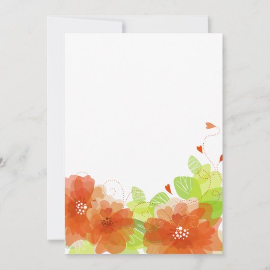 Invitation Fleurs orange mariage fiançailles (Dos)