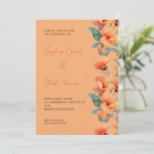 Invitation Fleurs Orange Moderne Mariage orange (Debout devant)