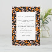 Invitation Fleurs Orange Noir Soirée Halloween pour Adultes (Debout devant)