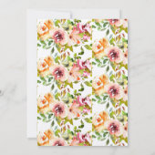 Invitation Fleurs orange rouge Vert Feuilles Or 75e Anniversa (Dos)