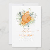 Invitation Fleurs orange Wreath Boho Fall Baptism (Devant)
