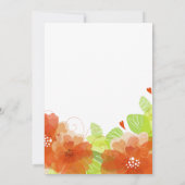 Invitation Fleurs oranges modernes, typographie mariage flora (Dos)