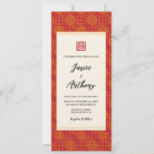 Invitation Fleurs orientales oiseaux mariage chinois moderne (Dos)