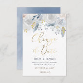 Invitation fleurs pâles aquarelle Changer la date (Devant / Derrière)