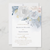 Invitation fleurs pâles d'aquarelle | MARIAGE (Devant)