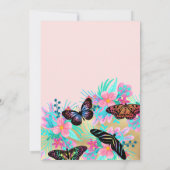 Invitation Fleurs papillons Feuille Baby shower d'aquarelle (Dos)