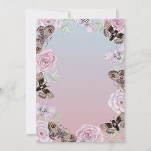 Invitation Fleurs Papillons Ombre Anniversaire (Dos)