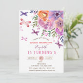 Invitation Fleurs Papillons Points de Naissance (Debout devant)
