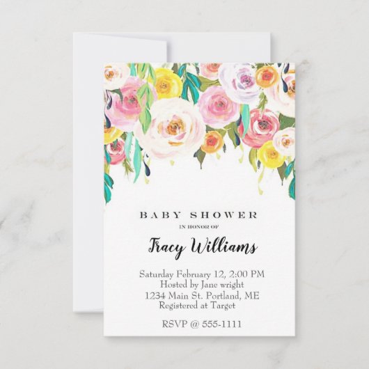 Invitation Fleurs pastel (Devant)