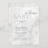 Invitation Fleurs pastel bébé en fleurs impression florale (Devant / Derrière)