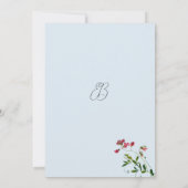 Invitation Fleurs pastel bleu rose rouge vert rouge Nombres d (Dos)