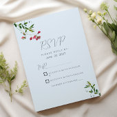 Invitation Fleurs pastel bleu rose rouge vert RSVP