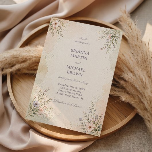 Invitation Fleurs pastel doux