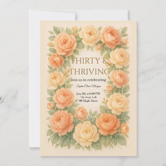Invitation Fleurs pastel en fleurs (Devant)