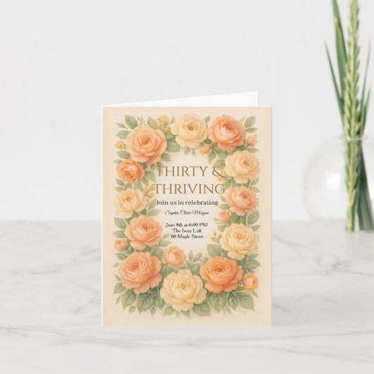 Invitation Fleurs pastel en fleurs (Devant)