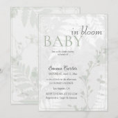 Invitation Fleurs pastel Impression Florale Bébé en Fleur (Devant / Derrière)